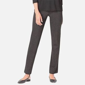 J. JILL Heritage Ponte Slim Leg Pants M Medium Charcoal Back Seam Stretch Travel